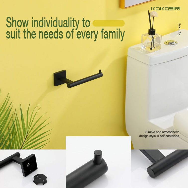 Matte Black Stainless Steel Wall Mounted Toilet Paper Holder