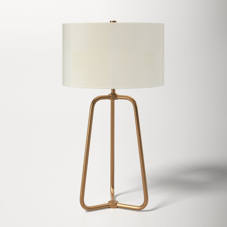 Marduk 25.5" White Linen Shade Tripod Table Lamp