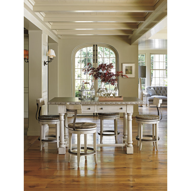 Silver Cream 66" Reclaimed Wood Counter-Height Bistro Table