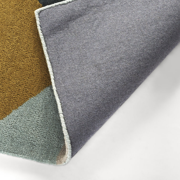 Storm Gray Handmade Tufted Wool Geometric Area Rug - 2'x3'
