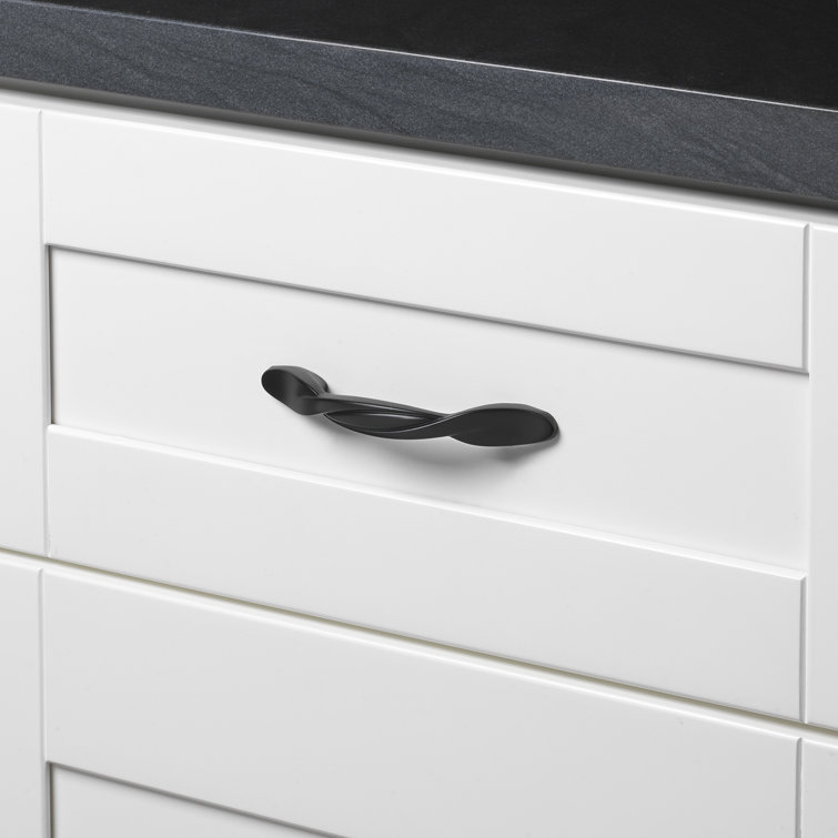 Matte Black Arch Cabinet Pull with Mounting Hardware