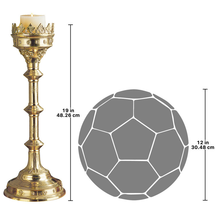 Chartres Cathedral Inspired Grande Brass Candlestick 20"