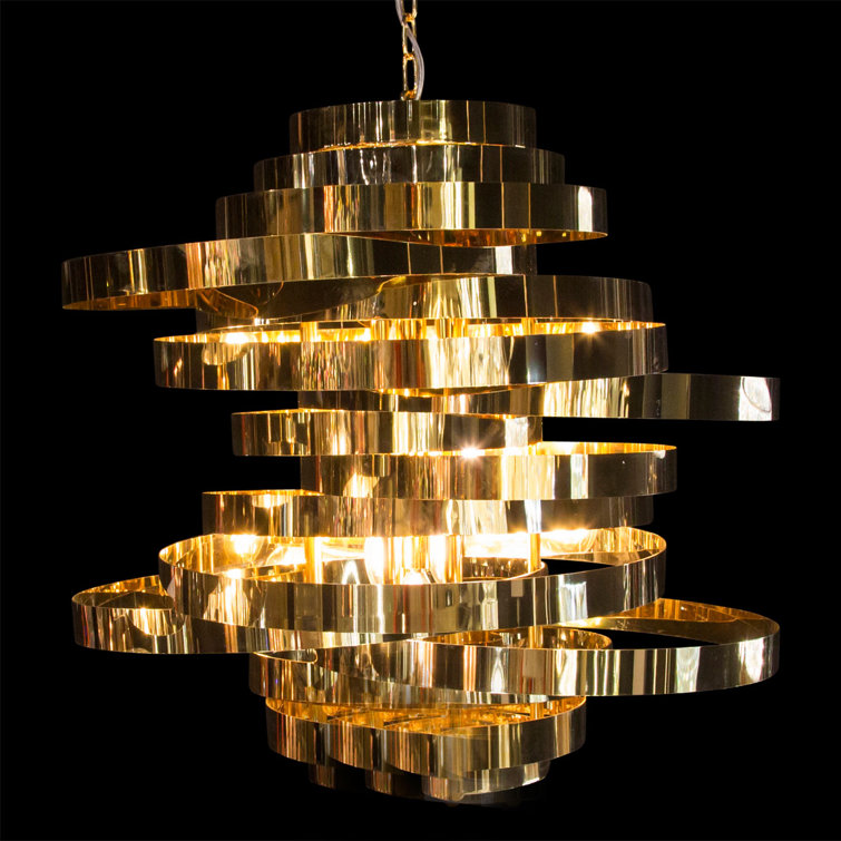 Hemispheres Gold 8-Light Geometric Chandelier