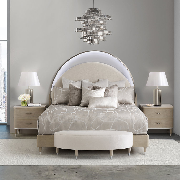 Eclipse King Size Upholstered Bed with LED Moonlight Headboard