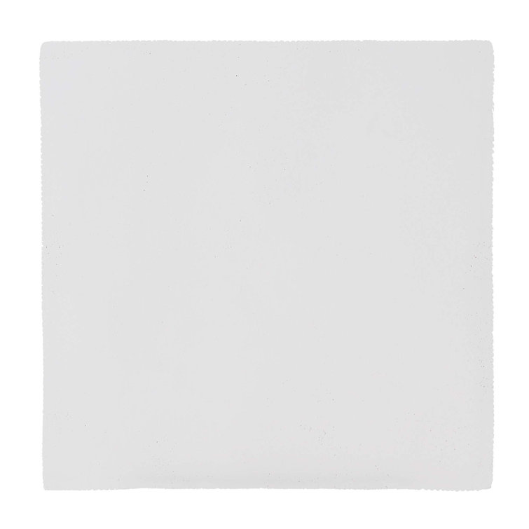 Sophisticated Transitional White Stonecast Side Table, 16"