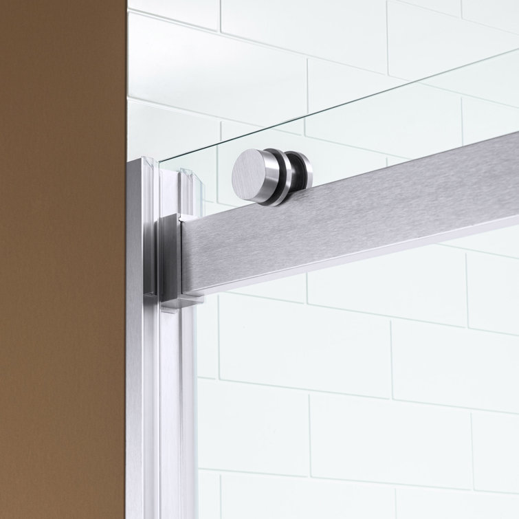 60" Chrome Frameless Sliding Shower Door with Clear Glass