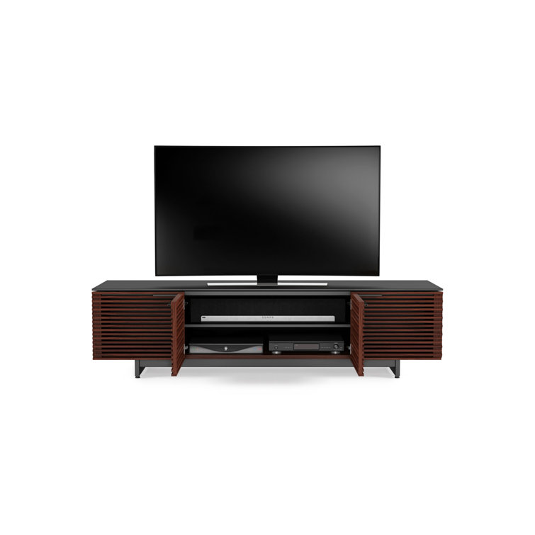 Chocolate Stained Walnut Media Console with Adjustable Shelves