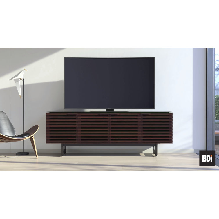 Chocolate Stained Walnut Media Console with Adjustable Shelves