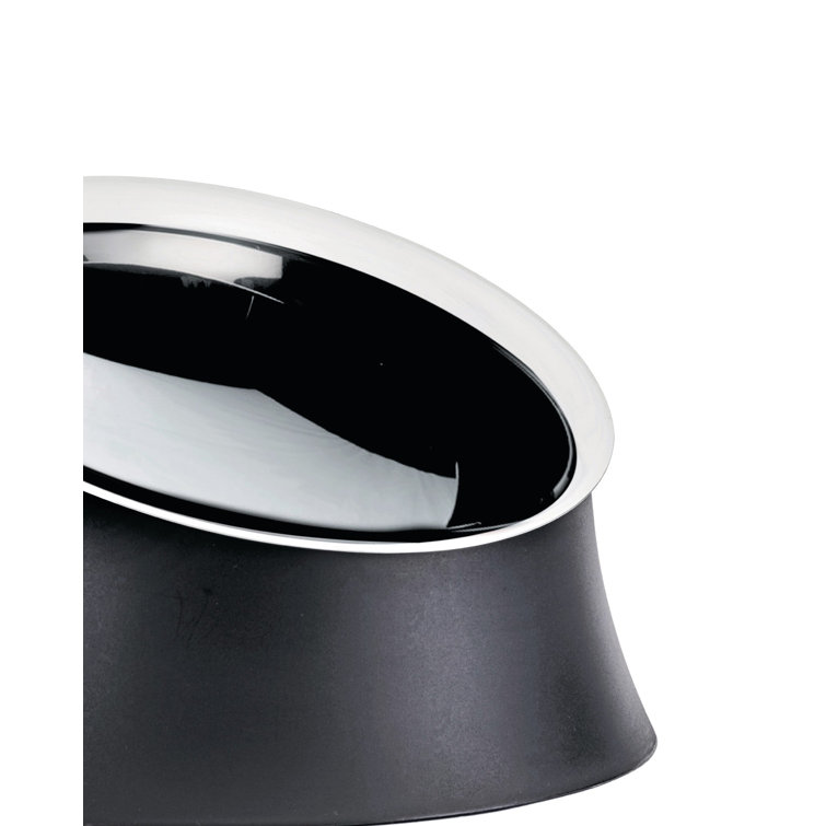 Black Stainless Steel Elevated Dog Bowl, 11"