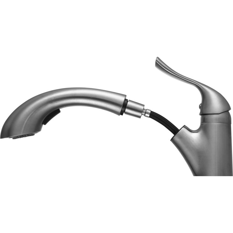 Brushed Nickel Single Handle Pull-Out Sprayer Kitchen Faucet
