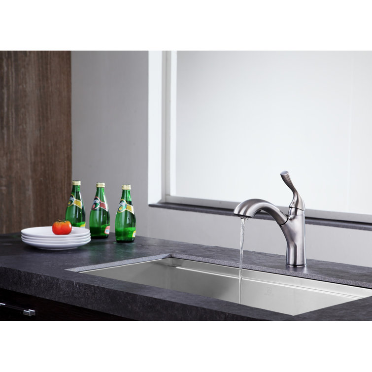 Brushed Nickel Single Handle Pull-Out Sprayer Kitchen Faucet