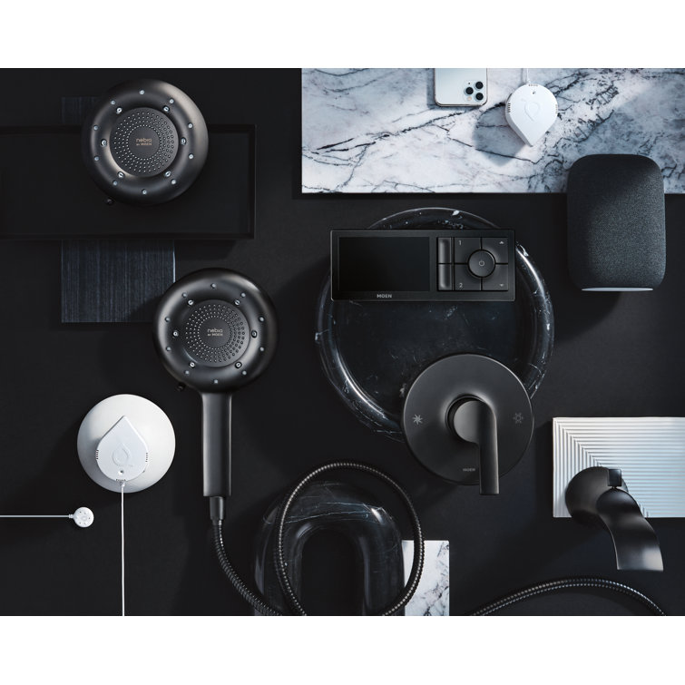 Matte Black Wall-Mounted Digital Shower Controller with LCD Screen