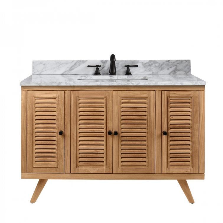 Harper Transitional 48" Teak Solid Wood Freestanding Vanity Base