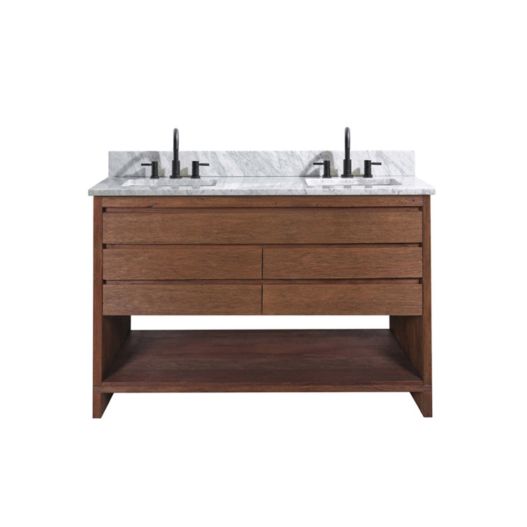 Refined Teak 48'' Double Free-Standing Vanity Base