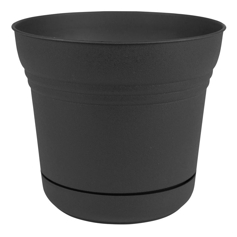 Bermuda Teal Saturn 12" Polypropylene Planter with Saucer