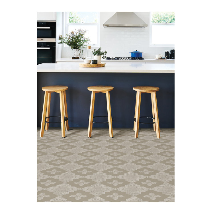 12'' x 12'' White and Beige Vinyl Peel and Stick Floor Tiles