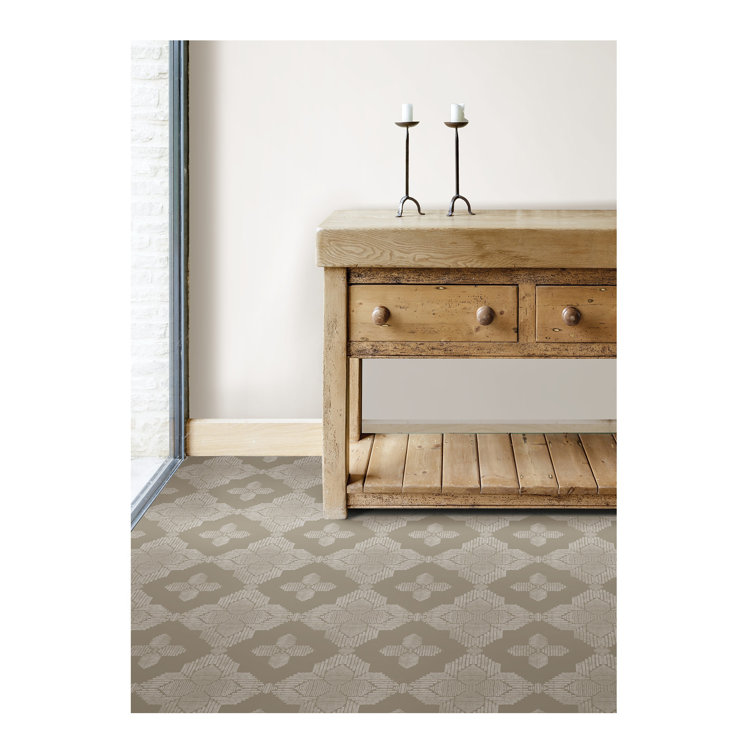 12'' x 12'' White and Beige Vinyl Peel and Stick Floor Tiles