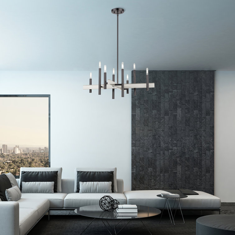 Denmark 8-Light Black Chrome Candelabra Chandelier