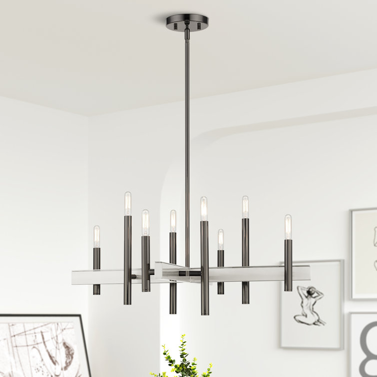 Denmark 8-Light Black Chrome Candelabra Chandelier