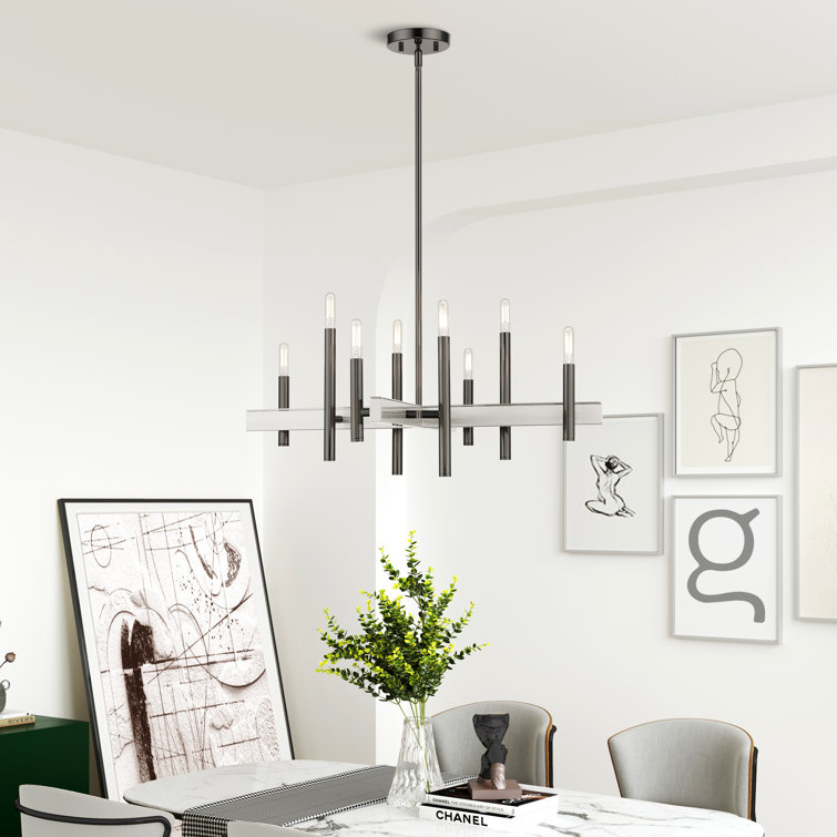 Denmark 8-Light Black Chrome Candelabra Chandelier