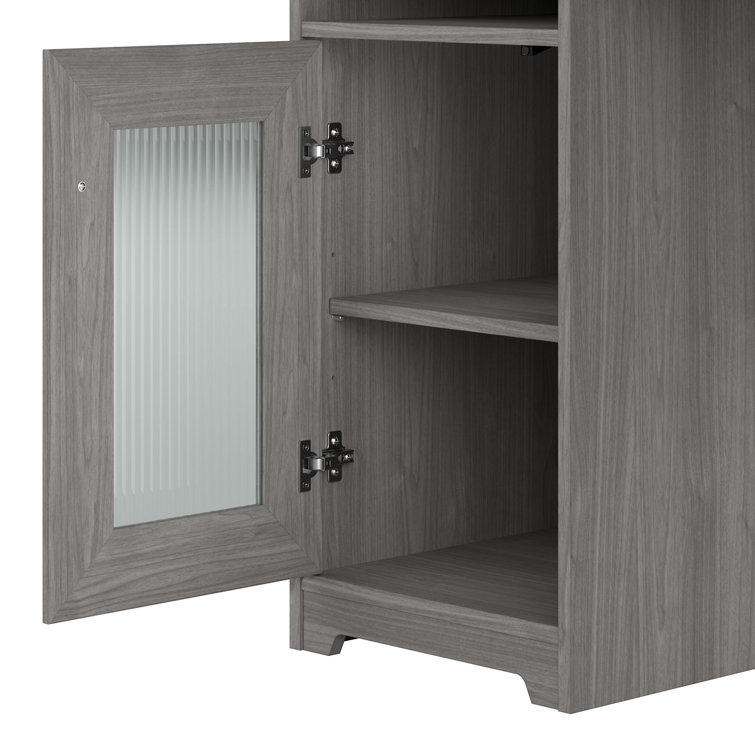 Modern Gray L-Shaped Computer Desk with Built-In USB and Storage