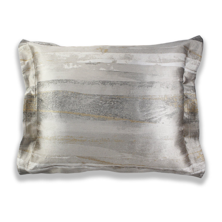 Elegance Horizon Rectangular Pillow in Gold, Silver, and Cream