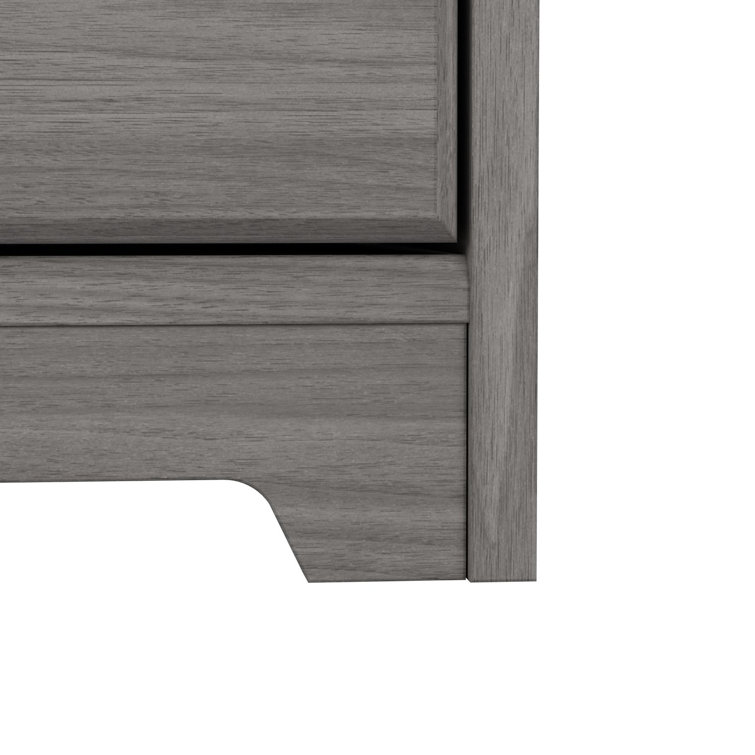 Modern Gray L-Shaped Computer Desk with Built-In USB and Storage