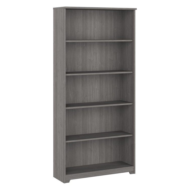 Adjustable Modern Gray 5-Shelf Traditional Bookcase