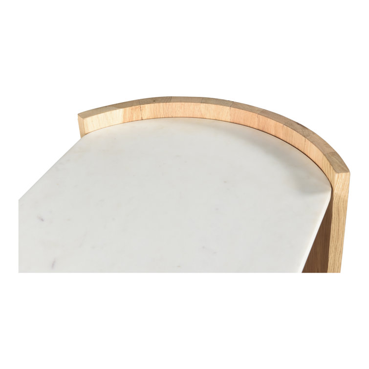 Laurie Natural Wood and Marble Console Table