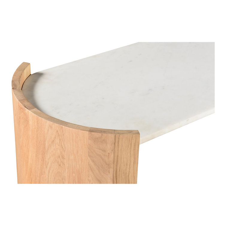 Laurie Natural Wood and Marble Console Table