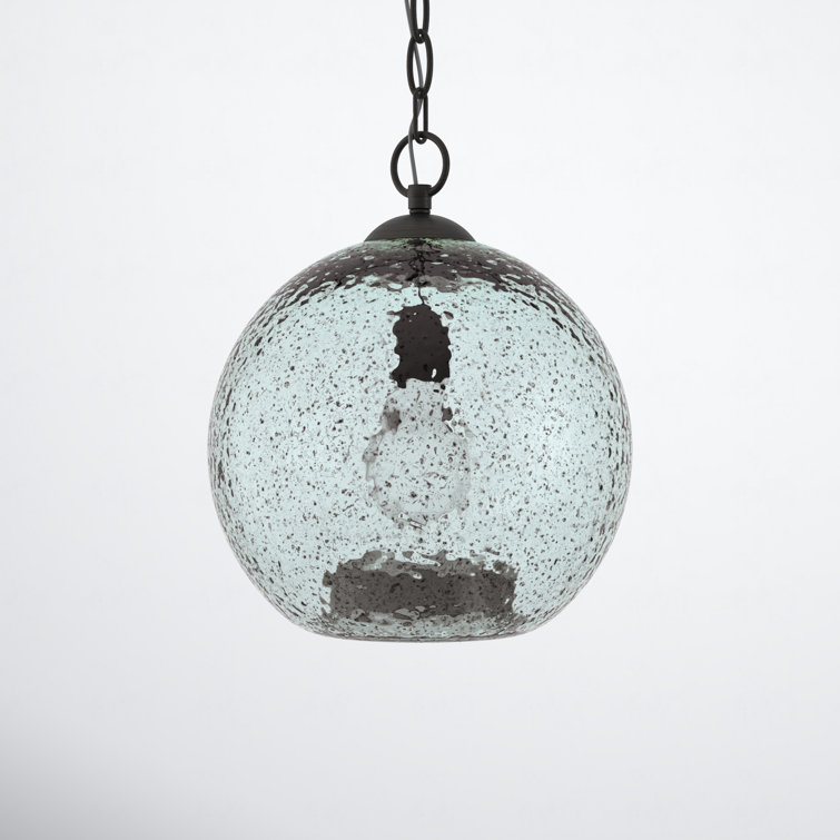 Malbec Antique Bronze 15" Globe Pendant with Textured Artisanal Glass
