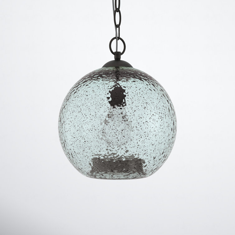 Malbec Antique Bronze 15" Globe Pendant with Textured Artisanal Glass