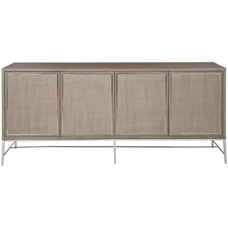 Cardenas 82'' Brown Makore Veneer Media Console with Cabinets