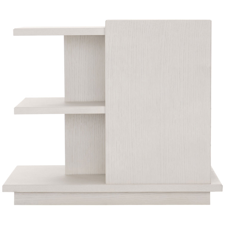 Arnette White Solid Wood Rectangular End Table with Storage