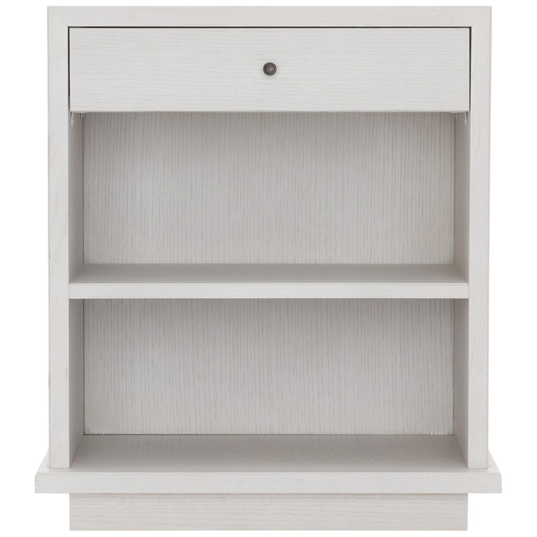 Arnette White Solid Wood Rectangular End Table with Storage