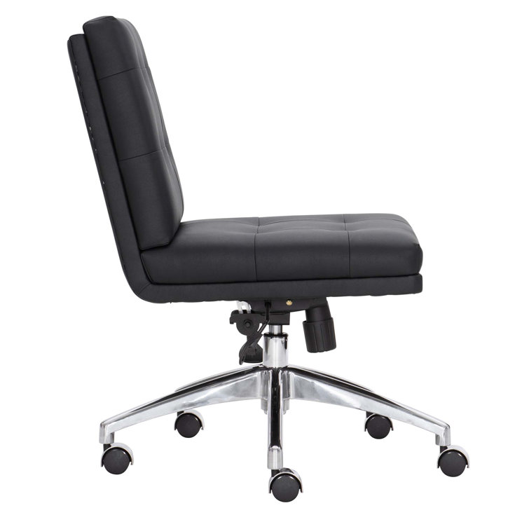 Stevenson Transitional Black Leather Swivel Task Chair