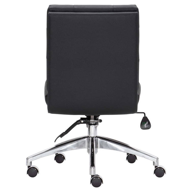 Stevenson Transitional Black Leather Swivel Task Chair