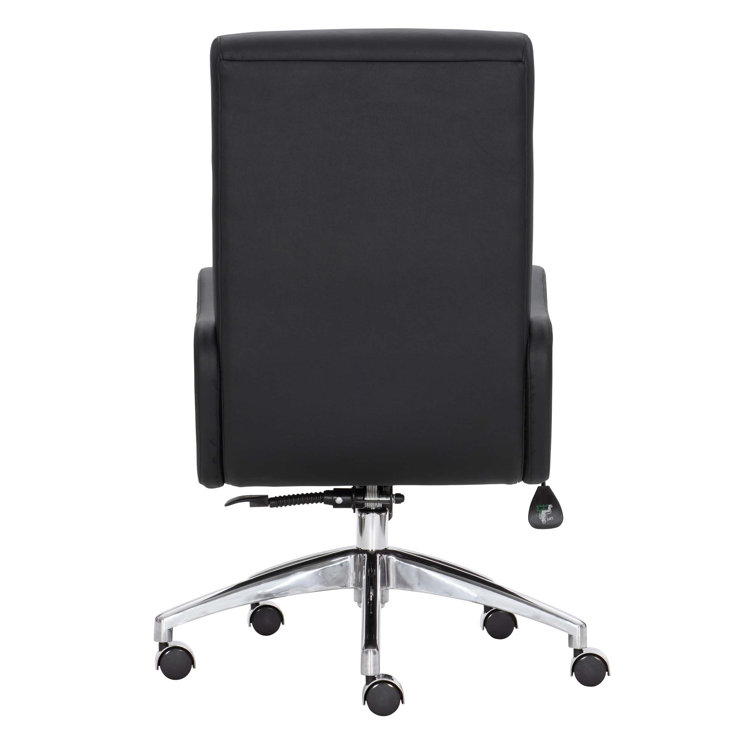 Black High Back Swivel Task Chair with Vinyl Upholstery