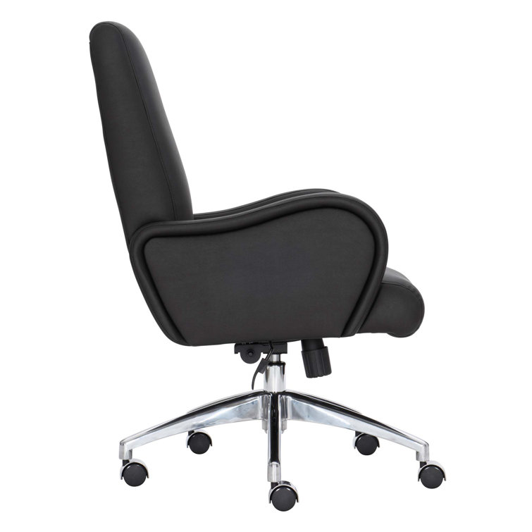 Black High Back Swivel Task Chair with Vinyl Upholstery