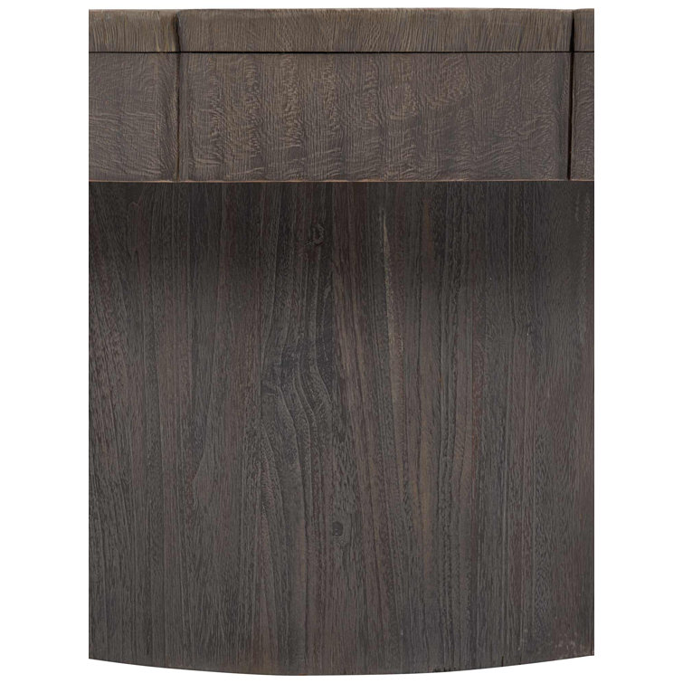 Gray Round Teak Wood Coffee Table with Storage