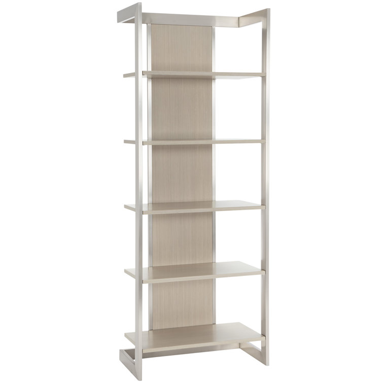 Paloma Transitional 74'' Gray Wood Etagere with Adjustable Shelves