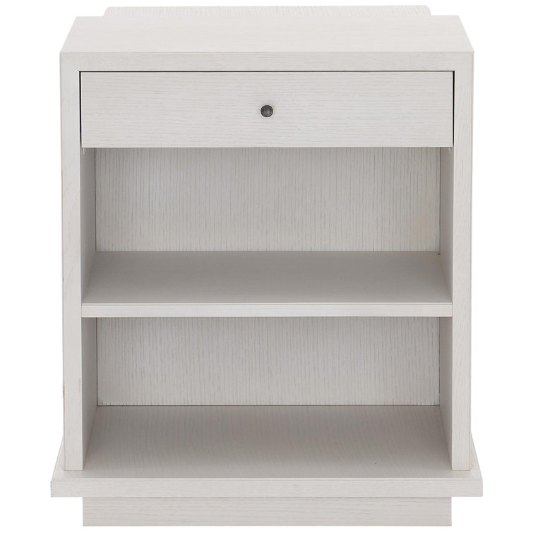 Arnette White Solid Wood Rectangular End Table with Storage