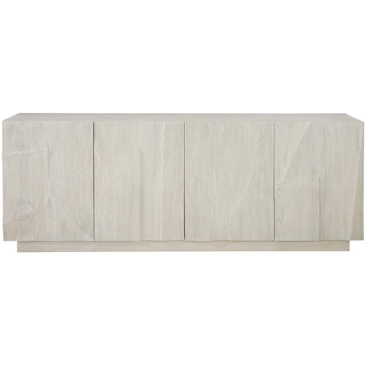 Jicama White Oak 84'' Media Console with Adjustable Shelves