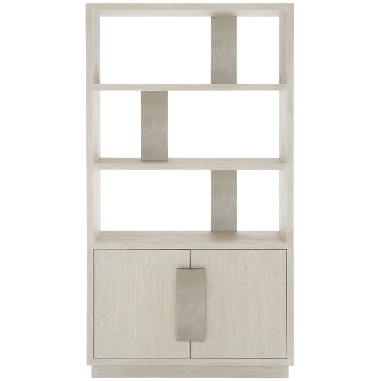 White Oak and Nickel Adjustable Storage Bookcase