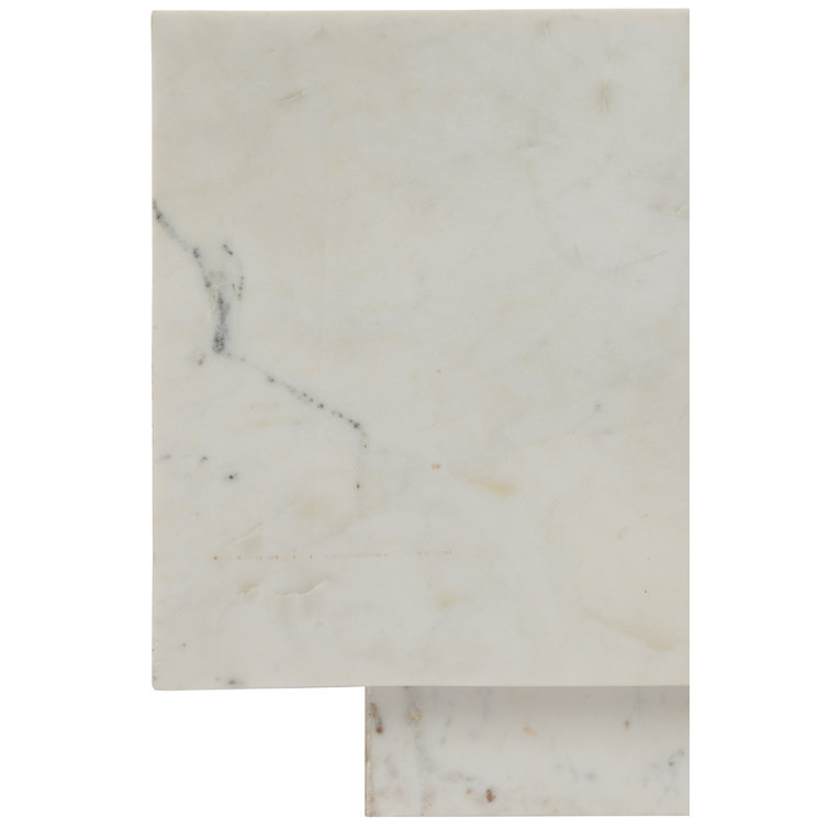 Transitional Banswara Marble Square Coffee Table with Casters