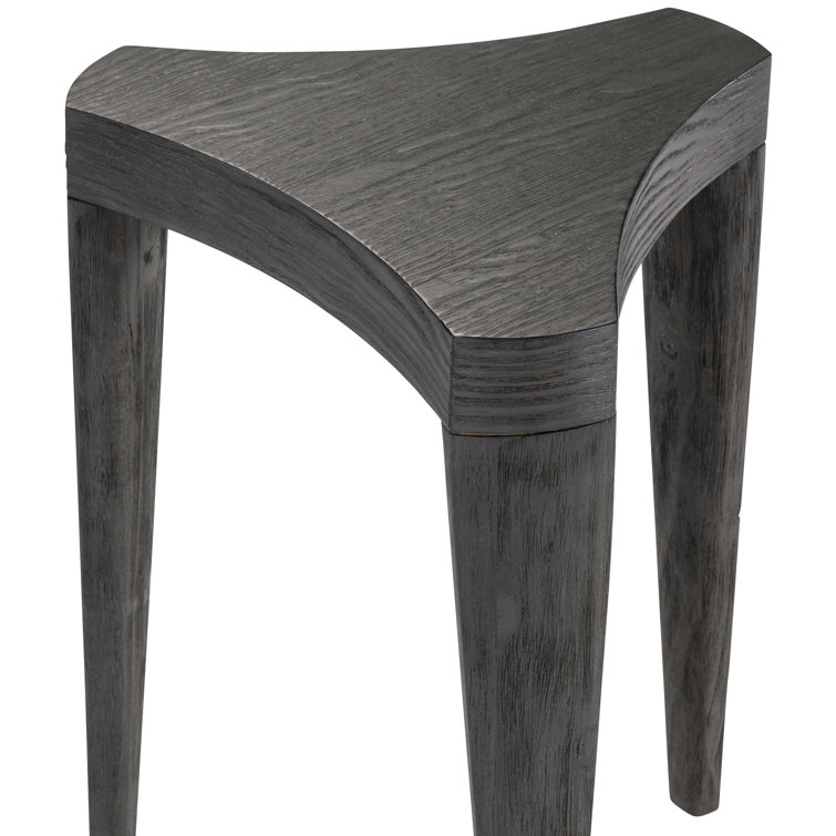 Katana Blackened Pine Triangular Three-Legged Accent Table