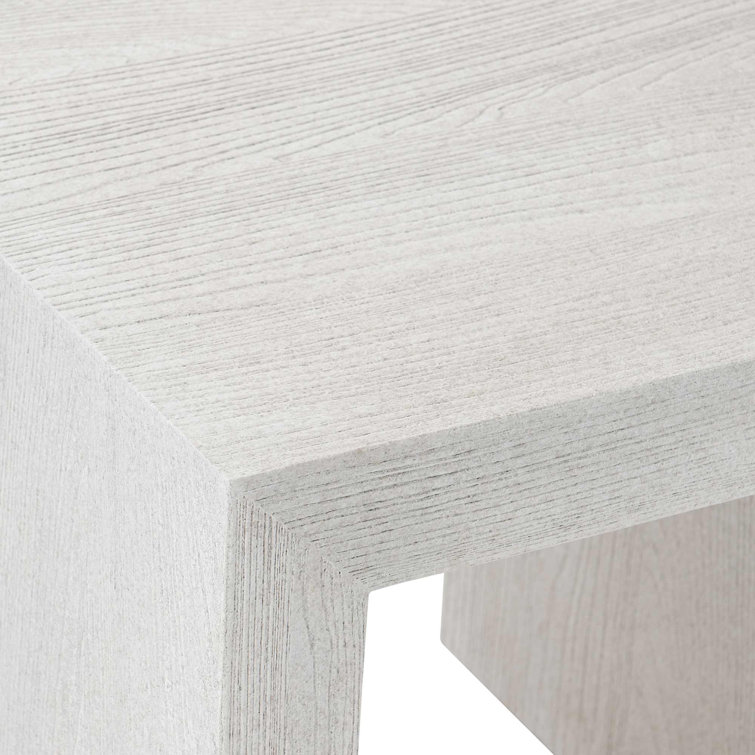Off-White Rectangular Transitional Wood End Table