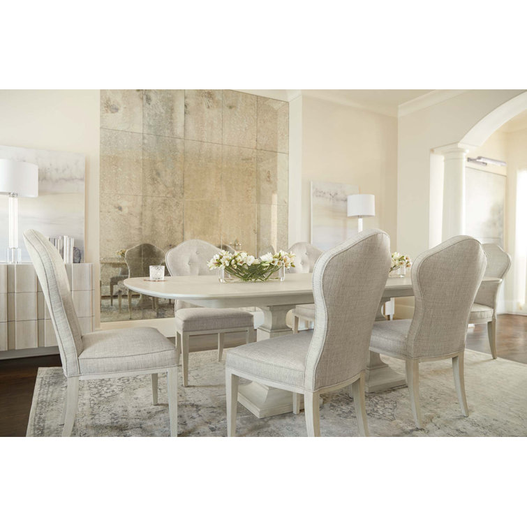 Beige Wood Extendable Rectangular Dining Table