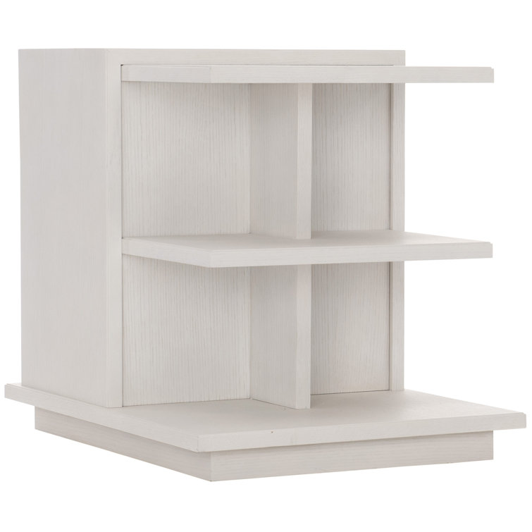 Arnette White Solid Wood Rectangular End Table with Storage