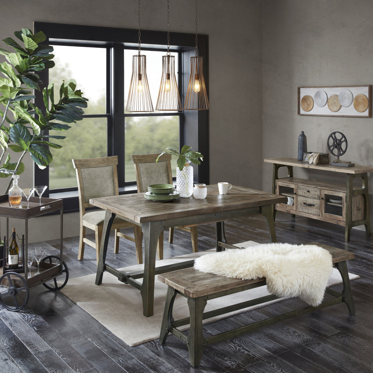 Gray Upholstered Solid Wood Dining Side Chair Set